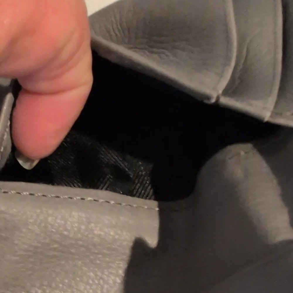 Black & Gray Italian Leather Card Holder